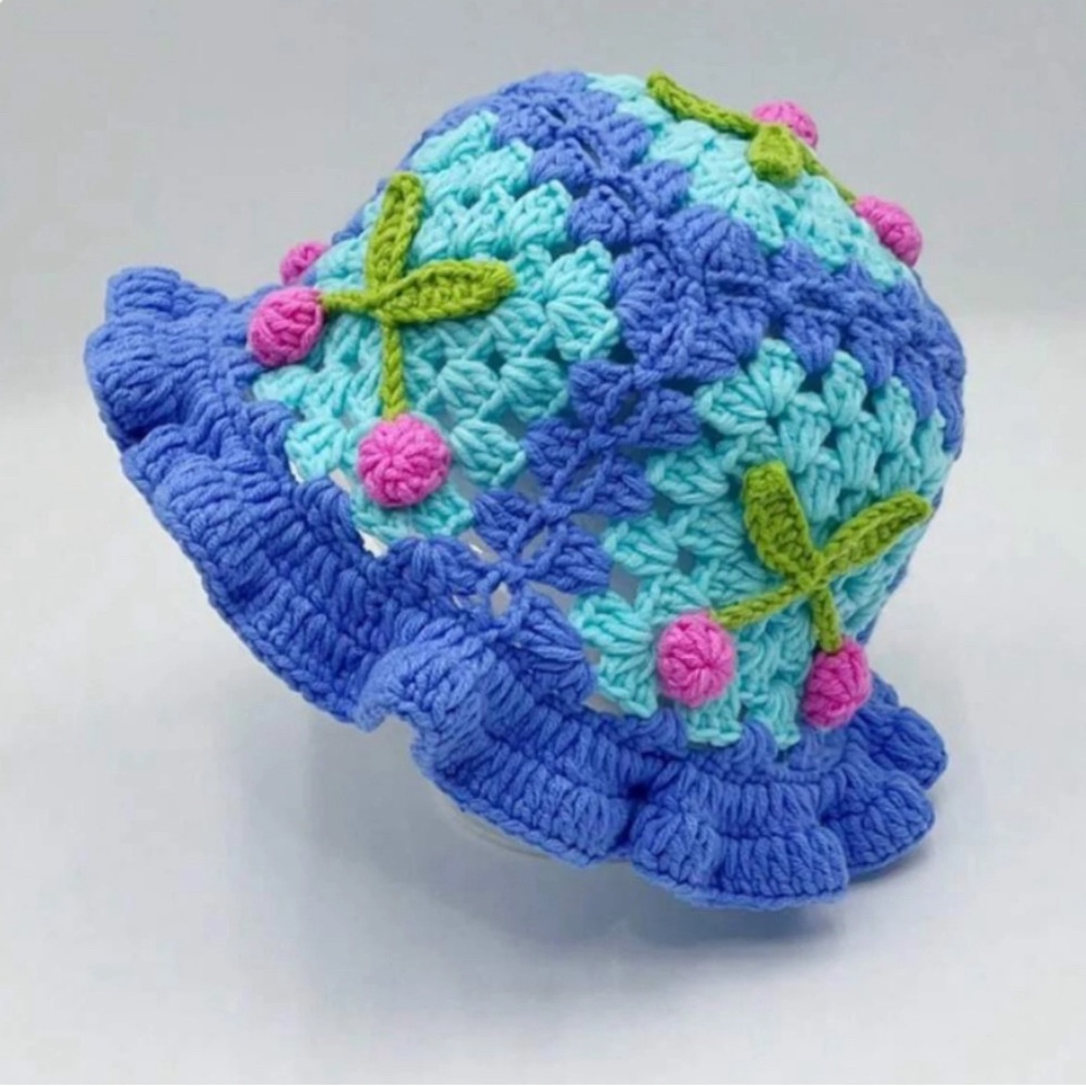 Handmade crochet bucket hat, stretchy, comfy, warm